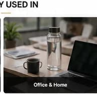Glass water bottle on an office desk for cleaning and care recommendations